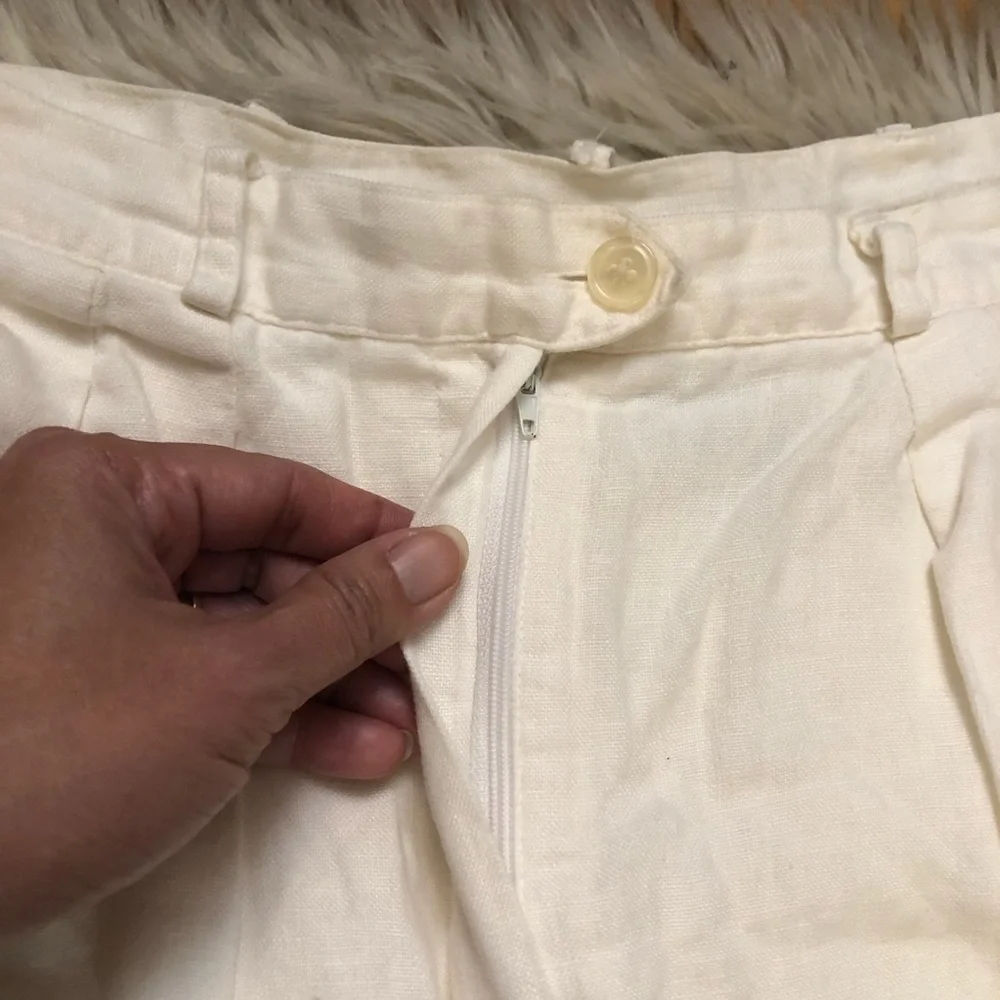 Lauren Ralph Lauren 100% Linen Coastal Grandma Straight Leg Womens Pants size 8